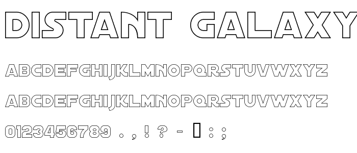 Distant Galaxy Outline font